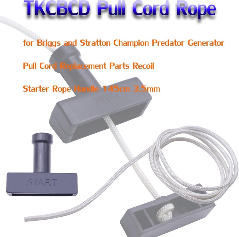 TKCBCD Store Pull Start Cord Rope 140mm 3.5mm String Compatible with Honda GX160 GX200 196 212 224 cc Generator Pressure Washer Snow Blower ATV MTD (2 Pull Start Handle,5× Rope) - Image 3